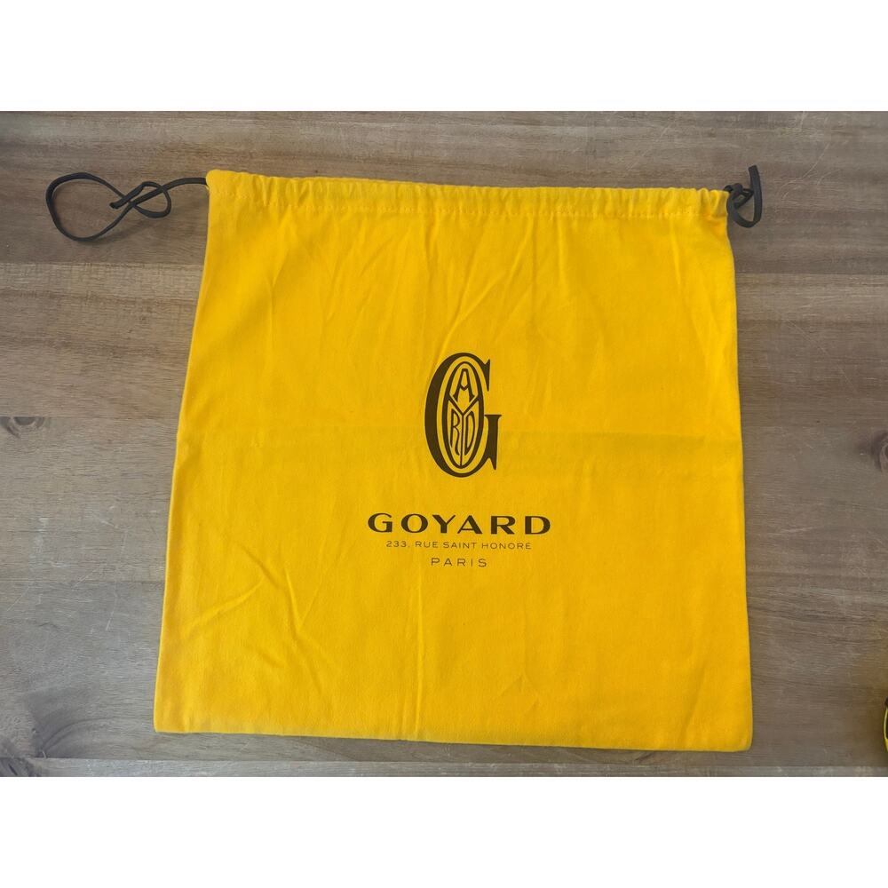 NEW Authentic Goyard Accessory Dustbag Pouch Drawstring Bag Yellow 14" x 13.5"